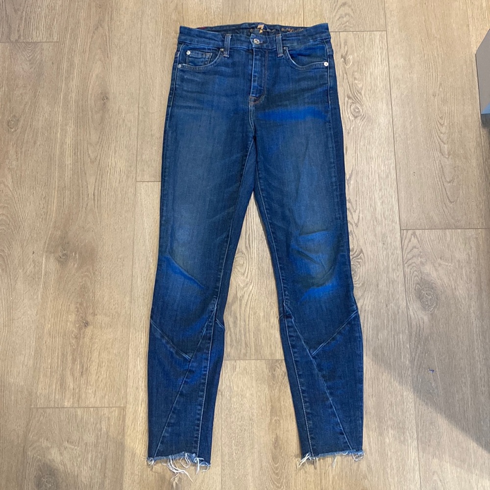 7 For All Mankind The High Waste Ankle Skinny, Size 26